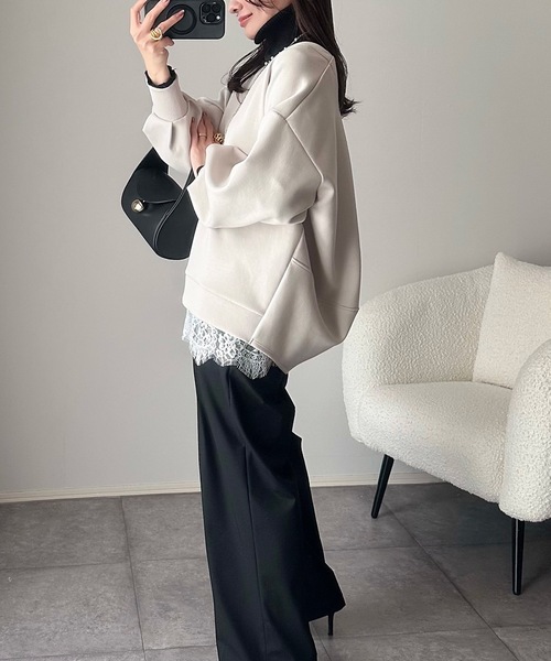 ネックが選べる】ダンボールコクーンフォルムプルオーバー Emma Taylor