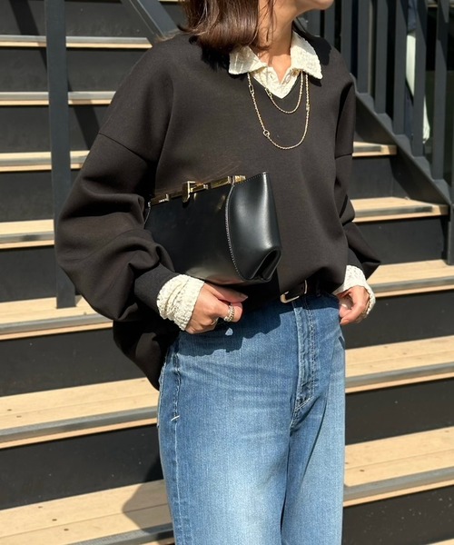 Emma Taylor(エマテイラー)の「【ネックが選べる】ダンボールコクーンフォルムプルオーバー(Tシャツ/カットソー・レディース・ブラック/ライトベージュ/MD.Gray/ブラック系その他/ベージュ系その他/グレー系その他・FREE)」の20枚目の写真