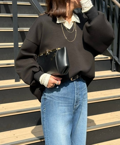 ネックが選べる】ダンボールコクーンフォルムプルオーバー Emma Taylor