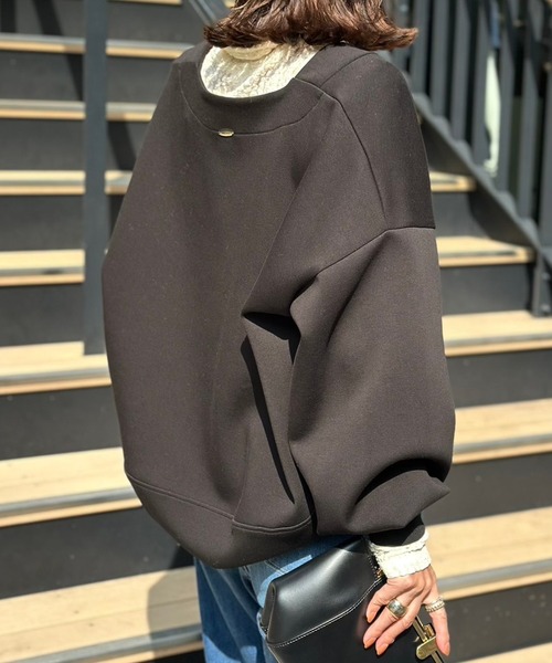 ネックが選べる】ダンボールコクーンフォルムプルオーバー（T