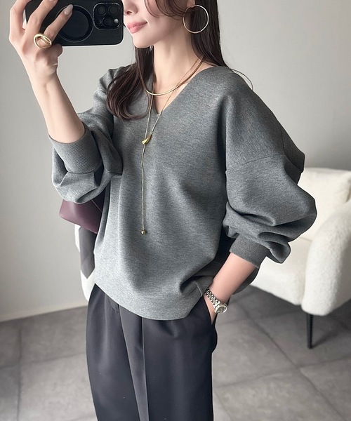 ネックが選べる】ダンボールコクーンフォルムプルオーバー Emma Taylor