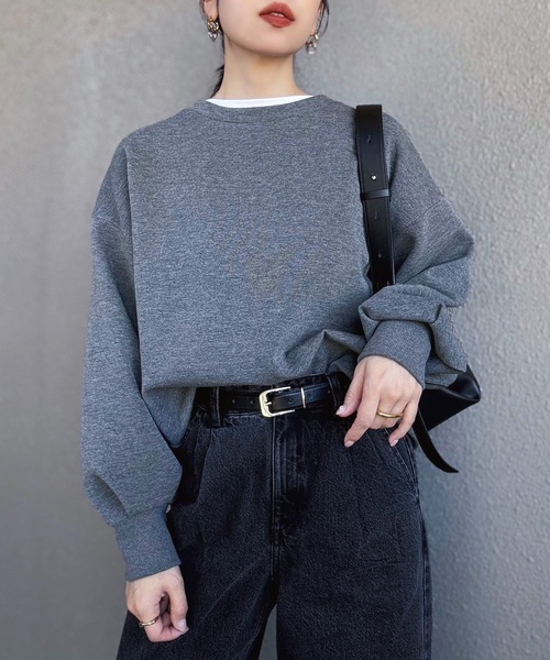 セール】【ネックが選べる】ダンボールコクーンフォルムプルオーバー