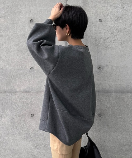 セール】【ネックが選べる】ダンボールコクーンフォルムプルオーバー