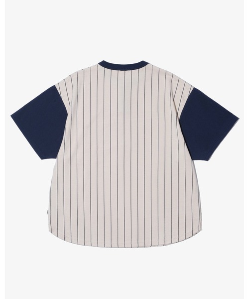 KEBOZ ストライプ 半袖 XL STRIPE HENLEY NECK S/S TEE（Tシャツ/カットソー）｜KEBOZ