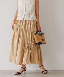 BAYFLOW | [撥水機能素材]ランダムギャザーフレアスカート(スカート)
