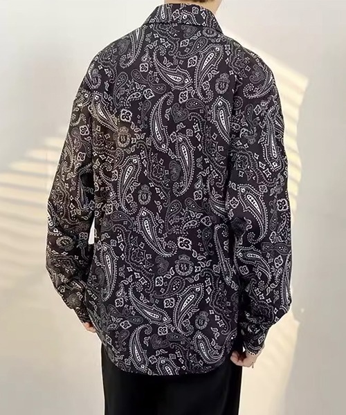 almo(アルモ)の「バンダナ柄長袖シャツ/ペイズリー柄(NEZ)(シャツ/ブラウス・レディース・ホワイト/ブラック・FREE)」の10枚目の写真