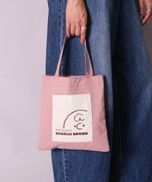 (ACT)【PEANUTS】フェイス 刺繍 ナイロン ミニ トートバッグ