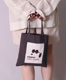 BAYBLO（ベイブロ）の「(ACT)【PEANUTS】フェイス 刺繍 ナイロン ミニ トートバッグ（トートバッグ）」