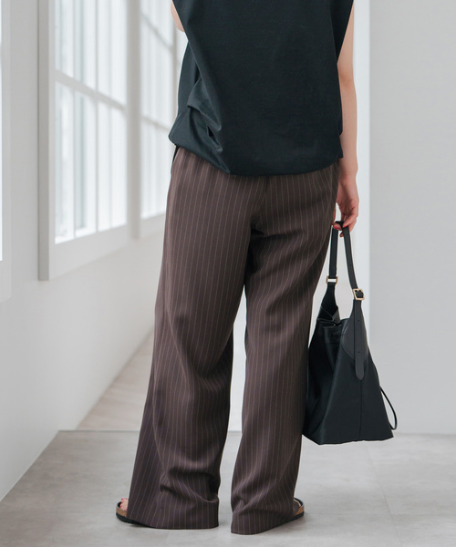 Spick & Span パンツ Spick＆Span パンツ 「WEB限定」ツイルストレッチワイドパンツ