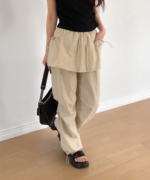 セール】ナイロンピンタックスカートパンツ/2025 SS COLLECTION