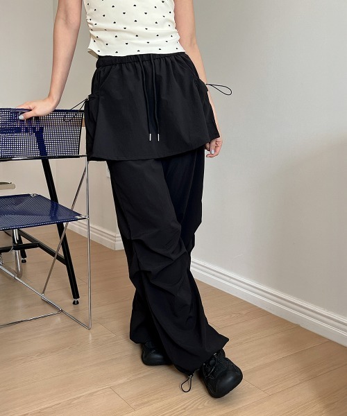 セール】ナイロンピンタックスカートパンツ/2025 SS COLLECTION