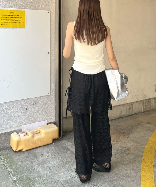 Futier land（フューティアランド）の「ラップスカートレイヤードレースパンツ（その他パンツ・レディース・アイボリー/ブラック・FREE）」の9枚目の写真