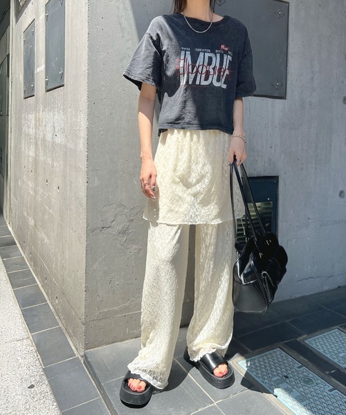 Futier land（フューティアランド）の「ラップスカートレイヤードレースパンツ（その他パンツ・レディース・アイボリー/ブラック・FREE）」の22枚目の写真