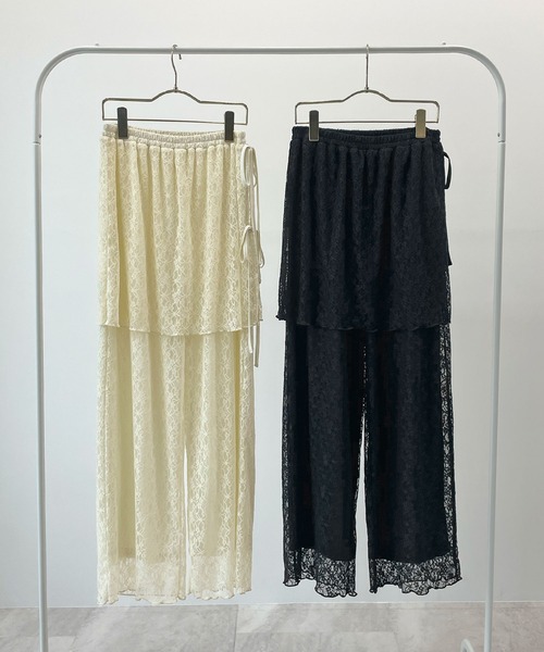 Futier land（フューティアランド）の「ラップスカートレイヤードレースパンツ（その他パンツ・レディース・アイボリー/ブラック・FREE）」の20枚目の写真