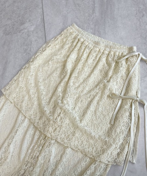 Futier land（フューティアランド）の「ラップスカートレイヤードレースパンツ（その他パンツ・レディース・アイボリー/ブラック・FREE）」の11枚目の写真