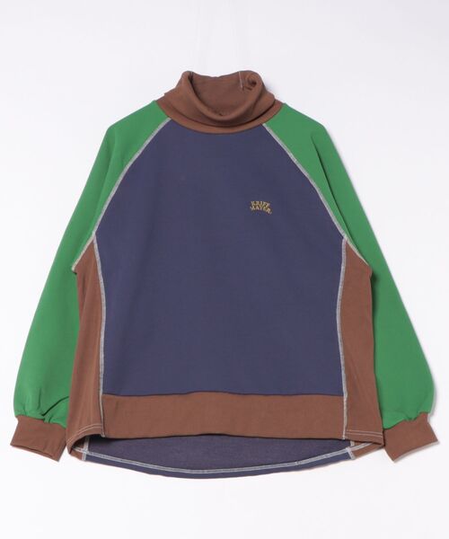 KRIFF MAYER Lady's Collection（クリフメイヤーレディースコレクション）の「【ラグランスリーブ】裏起毛タートルスウェット（スウェット・レディース・レッド/その他5/チャコール/ナチュラル/カラフル・LARGE/MEDIUM）」の4枚目の写真