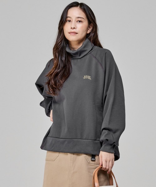 KRIFF MAYER Lady's Collection（クリフメイヤーレディースコレクション）の「【ラグランスリーブ】裏起毛タートルスウェット（スウェット・レディース・レッド/その他5/チャコール/ナチュラル/カラフル・LARGE/MEDIUM）」の2枚目の写真