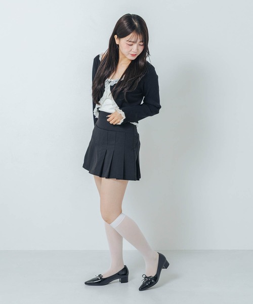 EVOL(イーボル)の「【ふかふか・クッション入り】リボン3.5cmパンプス IZ5816(パンプス・レディース・ベージュ/ブラック/ブラック系その他・22.0cm/22.5cm/23.0cm/23.5cm/24.0cm/24.5cm/25.0cm)」の6枚目の写真