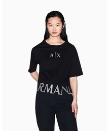 ARMANI EXCHANGE | 【A|X アルマーニ エクスチェンジ】カッティングロゴ 半袖クルーネックTシャツ/CROPPED(Tシャツ/カットソー)
