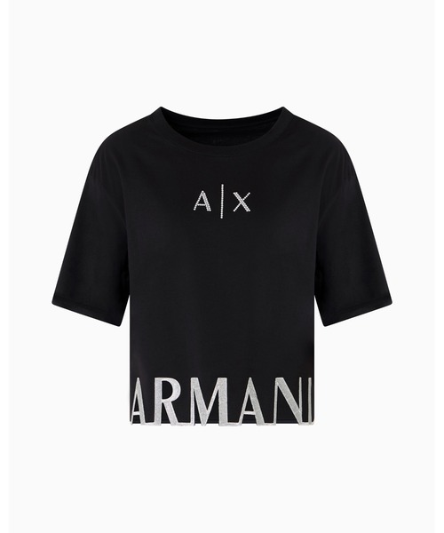 ARMANI EXCHANGE(アルマーニエクスチェンジ)の「【A|X アルマーニ エクスチェンジ】カッティングロゴ 半袖クルーネックTシャツ/CROPPED(Tシャツ/カットソー・レディース・ブラック・MEDIUM/SMALL/LARGE/X-LARGE/X-SMALL)」の5枚目の写真