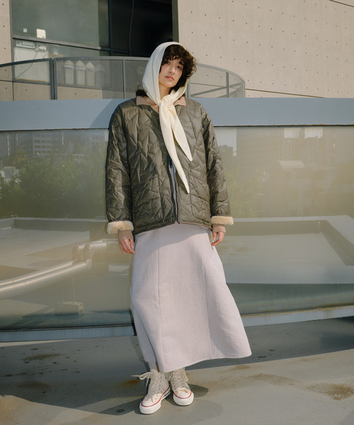 TAION(タイオン)の「【TAION】MILITARY STAR★ QUILTING & BOA REVERSIBLE JACKET(UNISEX)(ダウンジャケット/コート・レディース・ブラック/ベージュ/オリーブ・MEDIUM/SMALL)」の9枚目の写真