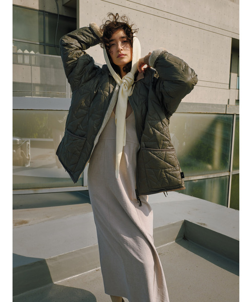 TAION(タイオン)の「【TAION】MILITARY STAR★ QUILTING & BOA REVERSIBLE JACKET(UNISEX)(ダウンジャケット/コート・レディース・ブラック/ベージュ/オリーブ・MEDIUM/SMALL)」の10枚目の写真