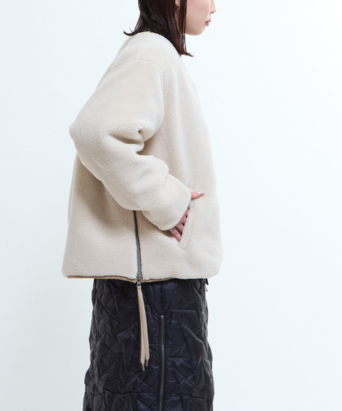 TAION(タイオン)の「【TAION】MILITARY STAR★ QUILTING & BOA REVERSIBLE JACKET(UNISEX)(ダウンジャケット/コート・レディース・ブラック/ベージュ/オリーブ・MEDIUM/SMALL)」の17枚目の写真