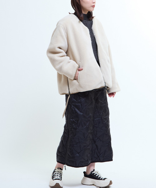 TAION(タイオン)の「【TAION】MILITARY STAR★ QUILTING & BOA REVERSIBLE JACKET(UNISEX)(ダウンジャケット/コート・レディース・ブラック/ベージュ/オリーブ・MEDIUM/SMALL)」の19枚目の写真