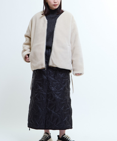 TAION(タイオン)の「【TAION】MILITARY STAR★ QUILTING & BOA REVERSIBLE JACKET(UNISEX)(ダウンジャケット/コート・レディース・ブラック/ベージュ/オリーブ・MEDIUM/SMALL)」の20枚目の写真