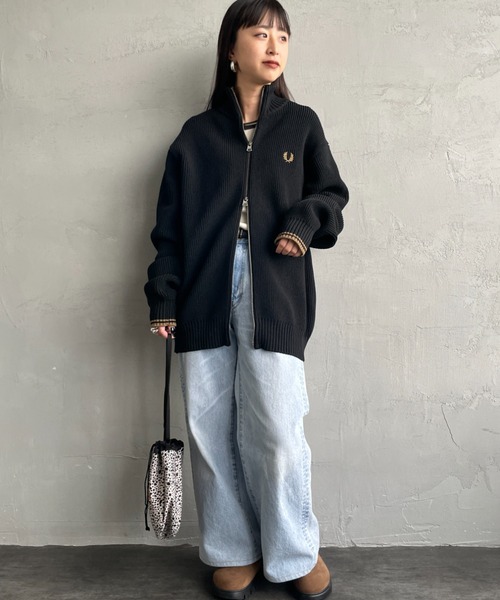 FRED PERRY/フレッドペリー] 別注 ハイネック ジップニット