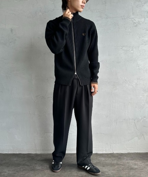 FRED PERRY ジッパー付きハイネック トレーナー L 黒 FRED PERRY