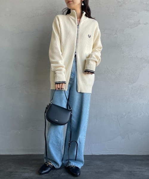 完売品　美品　FRED PERRY ジップ ニット カーディガン 中古・古着通販】FRED PERRY (フレッドペリー) ジップアップ