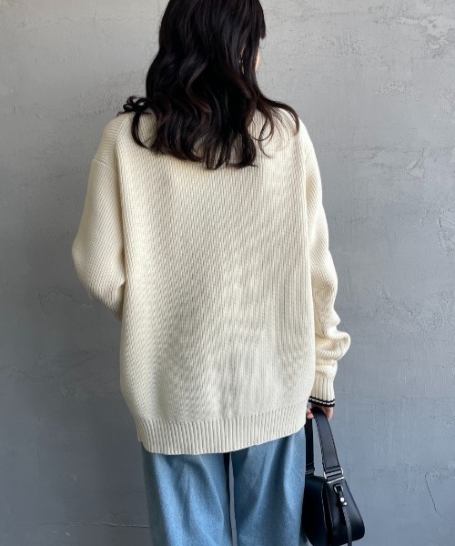フレッドペリー アイボリー ジップニットカーディガン FRED PERRY ニット セーター 「WEB先行予約」「FRED PERRY