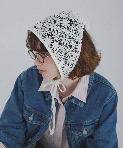 URBAN RESEARCH Sonny Label（アーバンリサーチサニーレーベル）の「フラワーレースサンカクストール（ストール/ショール・レディース・オフホワイト・ONE）」の2枚目の写真