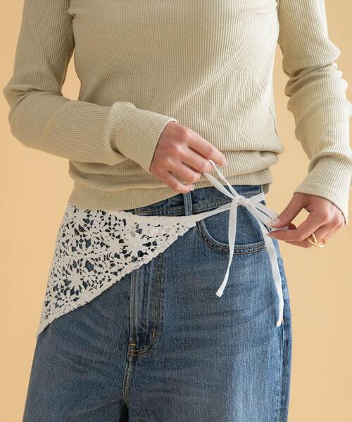 URBAN RESEARCH Sonny Label（アーバンリサーチサニーレーベル）の「フラワーレースサンカクストール（ストール/ショール・レディース・オフホワイト・ONE）」の6枚目の写真