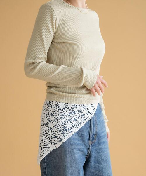 URBAN RESEARCH Sonny Label（アーバンリサーチサニーレーベル）の「フラワーレースサンカクストール（ストール/ショール・レディース・オフホワイト・ONE）」の7枚目の写真