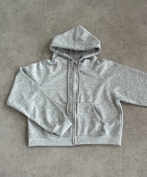 Teem Store(チームストア)の「ショート丈ジップパーカー(パーカー・レディース・ライトグレー/グレー/アイボリー/ブラック/ネイビー・M/L)」の22枚目の写真