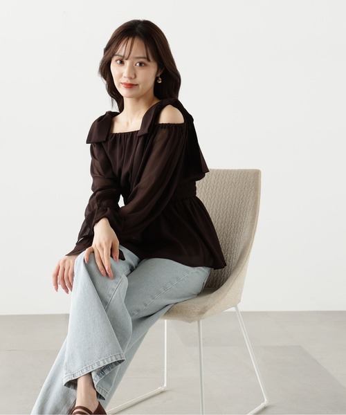 PROPORTION BODY DRESSING(プロポーションボディドレッシング)の「ショルダーリボンシャーリングブラウス / 1215210500(シャツ/ブラウス・レディース・ブラック/グレー/ブラウン/グレー系その他・MEDIUM/SMALL)」の21枚目の写真