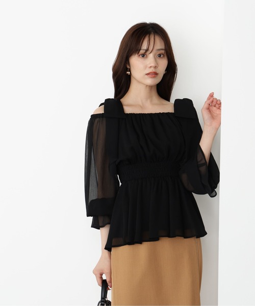 PROPORTION BODY DRESSING(プロポーションボディドレッシング)の「ショルダーリボンシャーリングブラウス / 1215210500(シャツ/ブラウス・レディース・ブラック/グレー/ブラウン/グレー系その他・MEDIUM/SMALL)」の7枚目の写真