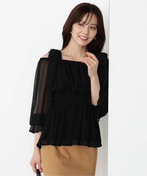 PROPORTION BODY DRESSING(プロポーションボディドレッシング)の「ショルダーリボンシャーリングブラウス / 1215210500(シャツ/ブラウス・レディース・ブラック/グレー/ブラウン/グレー系その他・MEDIUM/SMALL)」の10枚目の写真