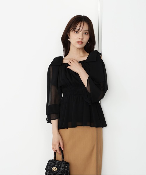 PROPORTION BODY DRESSING(プロポーションボディドレッシング)の「ショルダーリボンシャーリングブラウス / 1215210500(シャツ/ブラウス・レディース・ブラック/グレー/ブラウン/グレー系その他・MEDIUM/SMALL)」の12枚目の写真