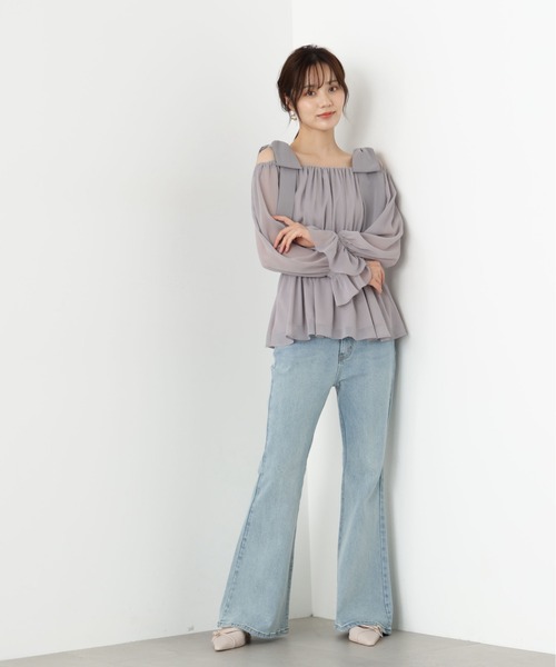 PROPORTION BODY DRESSING(プロポーションボディドレッシング)の「ショルダーリボンシャーリングブラウス / 1215210500(シャツ/ブラウス・レディース・ブラック/グレー/ブラウン/グレー系その他・MEDIUM/SMALL)」の15枚目の写真