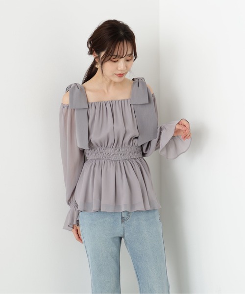 PROPORTION BODY DRESSING(プロポーションボディドレッシング)の「ショルダーリボンシャーリングブラウス / 1215210500(シャツ/ブラウス・レディース・ブラック/グレー/ブラウン/グレー系その他・MEDIUM/SMALL)」の17枚目の写真