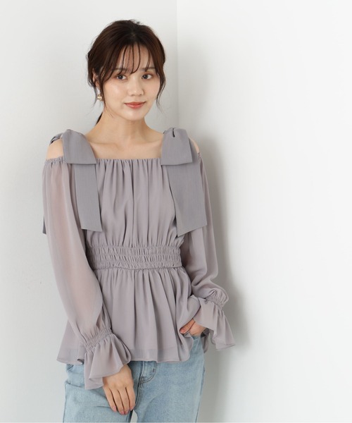 PROPORTION BODY DRESSING(プロポーションボディドレッシング)の「ショルダーリボンシャーリングブラウス / 1215210500(シャツ/ブラウス・レディース・ブラック/グレー/ブラウン/グレー系その他・MEDIUM/SMALL)」の18枚目の写真