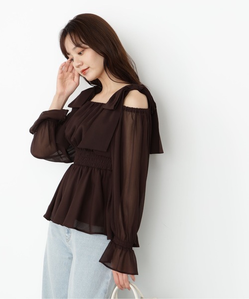 PROPORTION BODY DRESSING(プロポーションボディドレッシング)の「ショルダーリボンシャーリングブラウス / 1215210500(シャツ/ブラウス・レディース・ブラック/グレー/ブラウン/グレー系その他・MEDIUM/SMALL)」の6枚目の写真