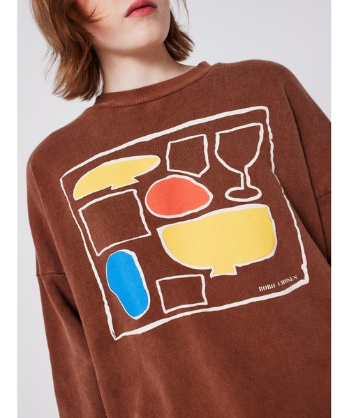 BOBO CHOSES(ボボショーズ)の「After Seven relaxed sweatshirt(スウェット・レディース・バーガンディー・S/M/XL/L/XS)」の3枚目の写真