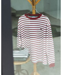 メンズのTシャツ/カットソー（レッド/赤色系・ボーダー柄