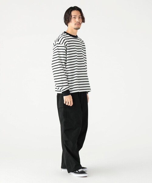 新品　ラコステ　切替スリーブ　長袖ボーダーカットソー　首元ワニロゴ　サイズL　参考価格12，100円　LACOSTE　ラコステジャパン ラコステ ボーダー &frasl; | LACOSTE（ラコステ）の「別注LACOSTE レディース