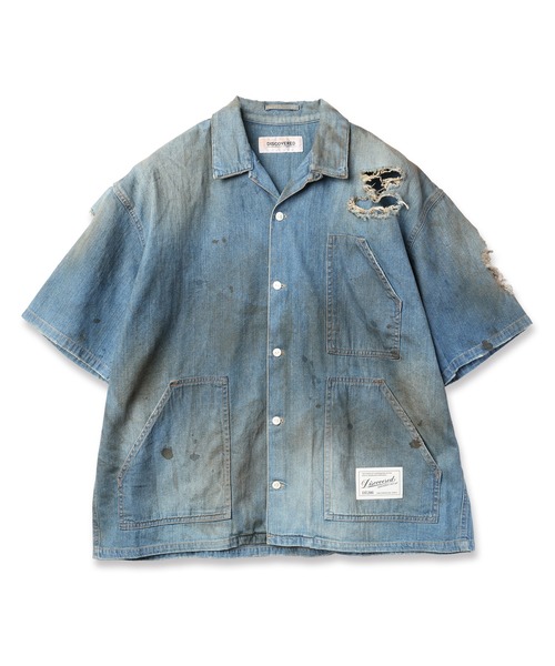 DISCOVERED(ディスカバード)の「SHORT SLEEVE DENIM SHIRTS(シャツ/ブラウス・メンズ・インディゴブルー/ブラック・1/3)」の2枚目の写真