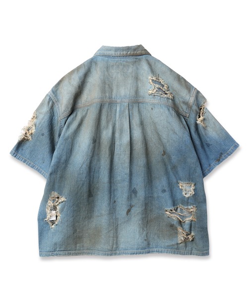 DISCOVERED(ディスカバード)の「SHORT SLEEVE DENIM SHIRTS(シャツ/ブラウス・メンズ・インディゴブルー/ブラック・1/3)」の3枚目の写真